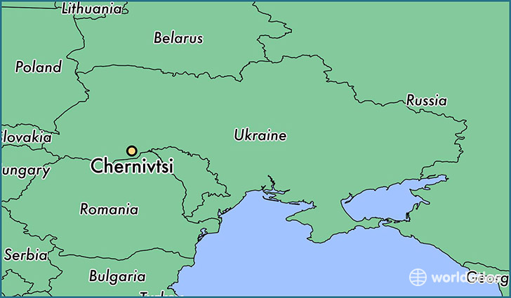map showing the location of Chernivtsi