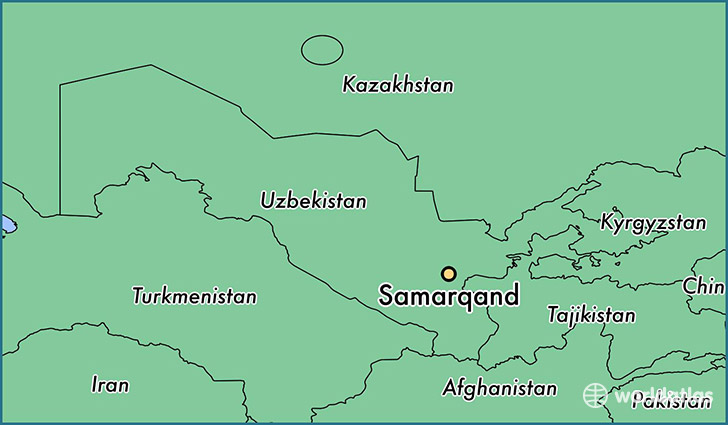 map showing the location of Samarqand