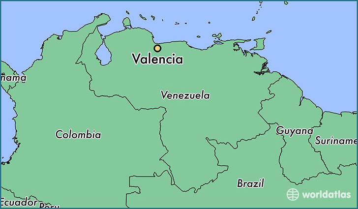 map showing the location of Valencia