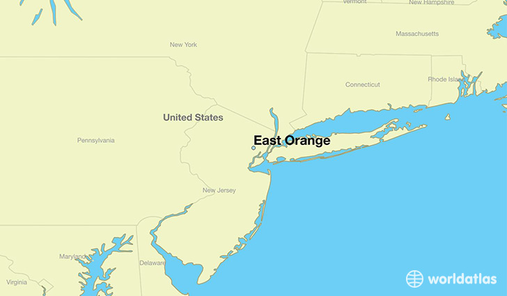 map showing the location of East Orange