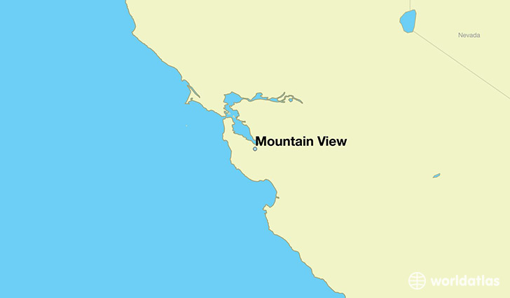 map showing the location of Mountain View