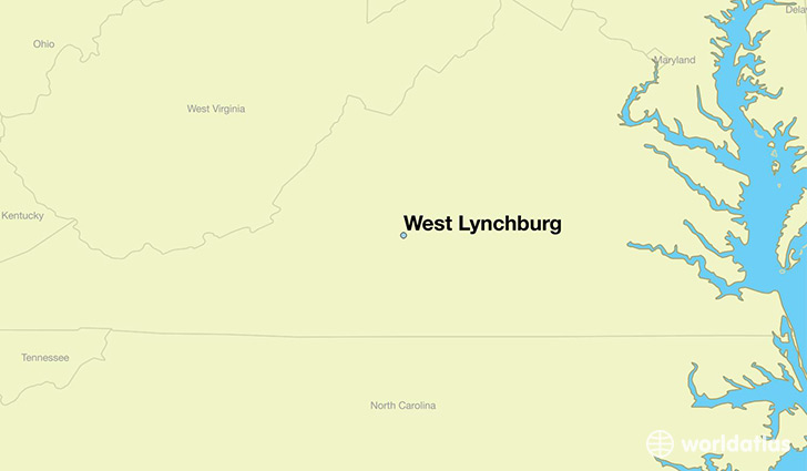 map showing the location of West Lynchburg