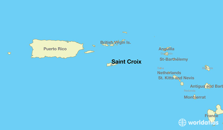 map showing the location of Saint Croix