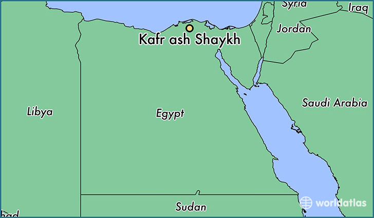 map showing the location of Kafr ash Shaykh