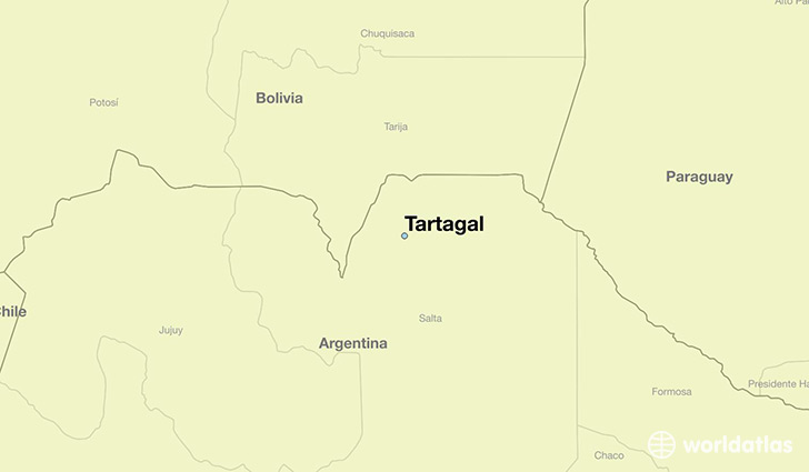 map showing the location of Tartagal