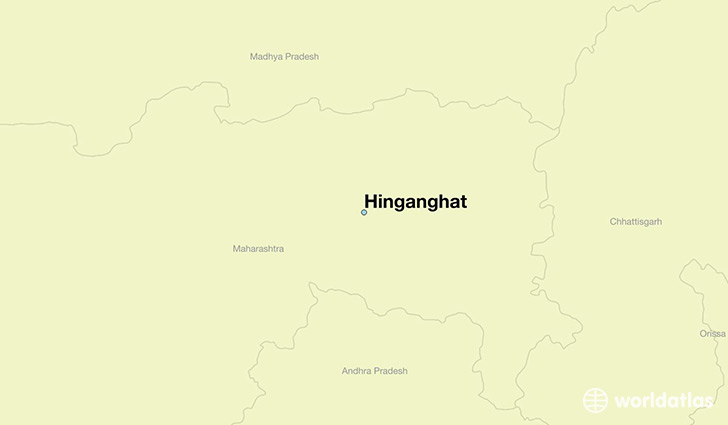 map showing the location of Hinganghat