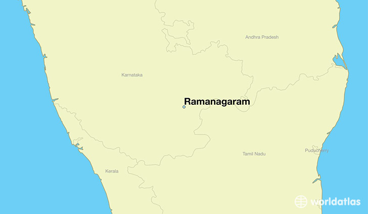 map showing the location of Ramanagaram