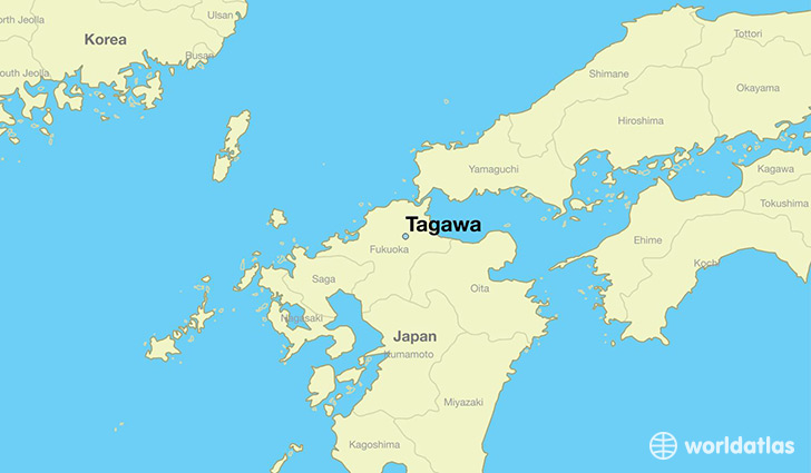 map showing the location of Tagawa