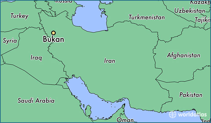 map showing the location of Bukan