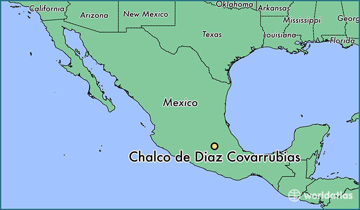 map showing the location of Chalco de Diaz Covarrubias