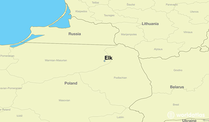 map showing the location of Elk
