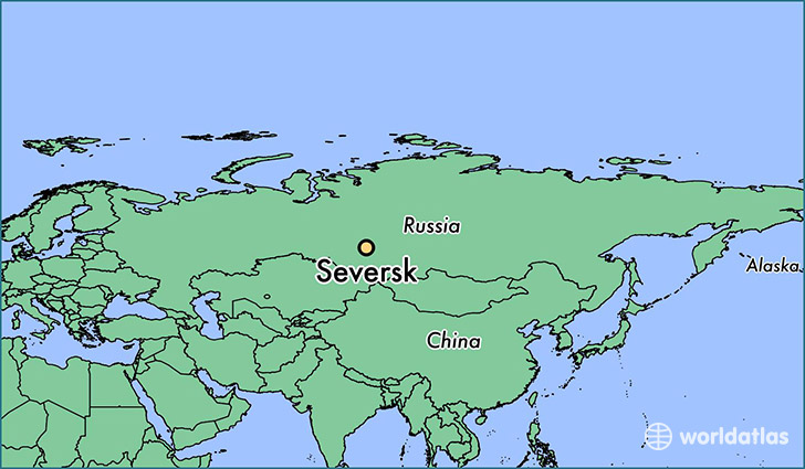 map showing the location of Seversk