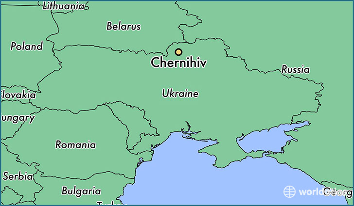 map showing the location of Chernihiv