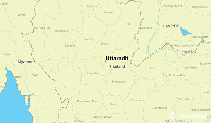 map showing the location of Uttaradit