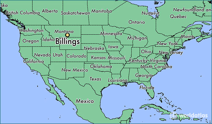map showing the location of Billings