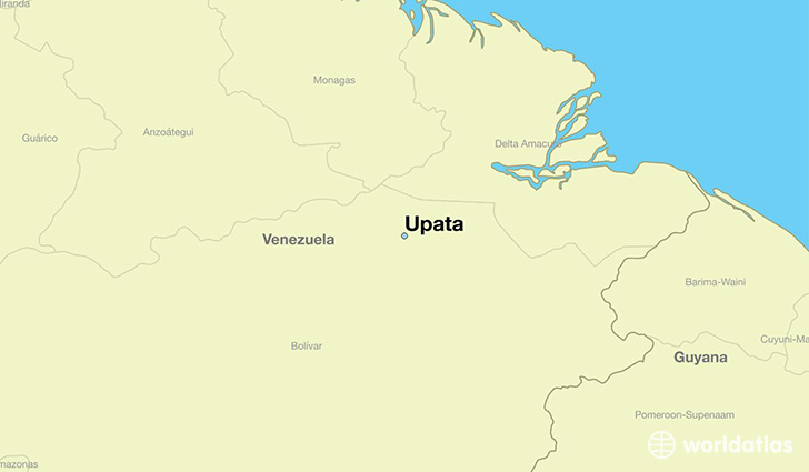 map showing the location of Upata