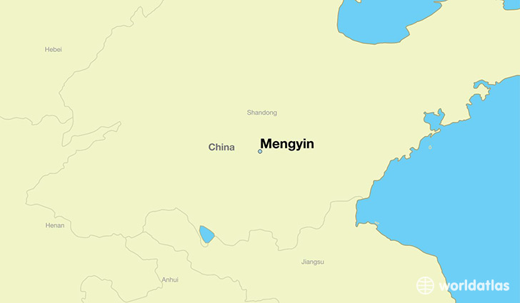 map showing the location of Mengyin