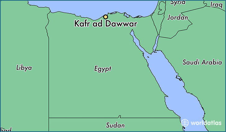 map showing the location of Kafr ad Dawwar