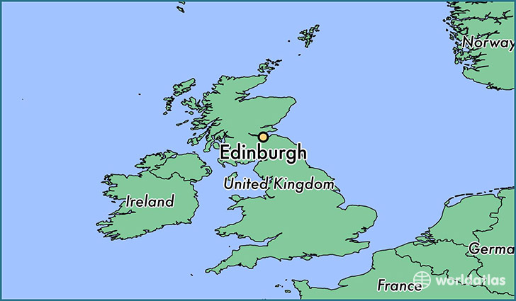 map showing the location of Edinburgh