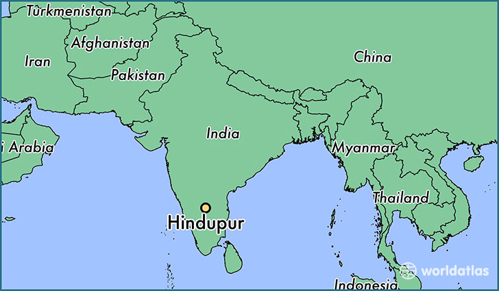 map showing the location of Hindupur