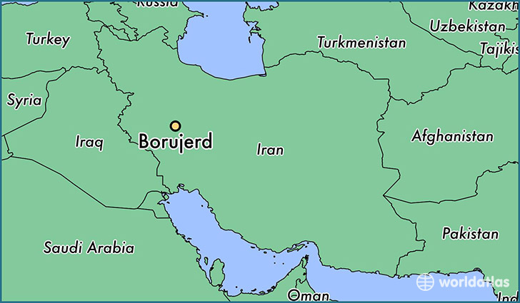 map showing the location of Borujerd
