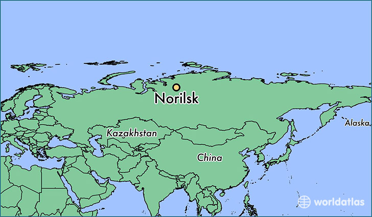 map showing the location of Norilsk