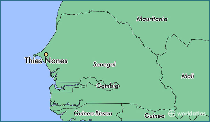 map showing the location of Thies Nones