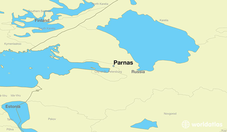 map showing the location of Parnas