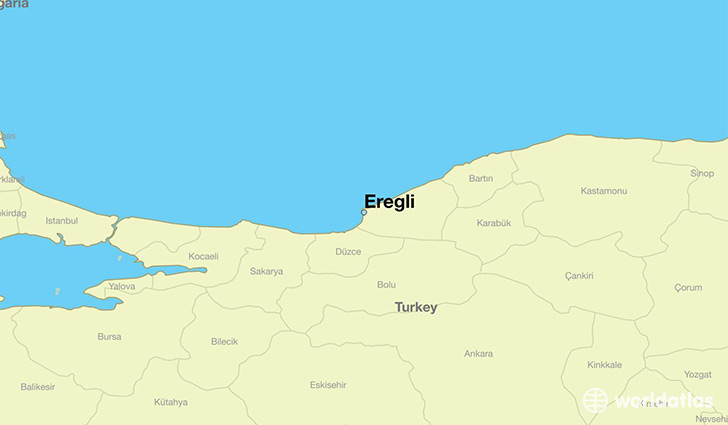 map showing the location of Eregli