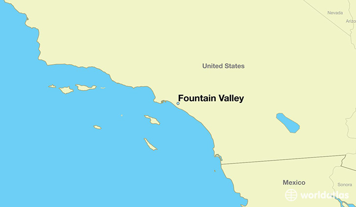 map showing the location of Fountain Valley