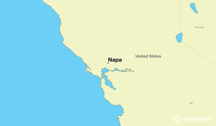 map showing the location of Napa