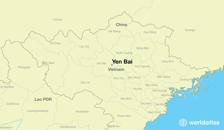 map showing the location of Yen Bai