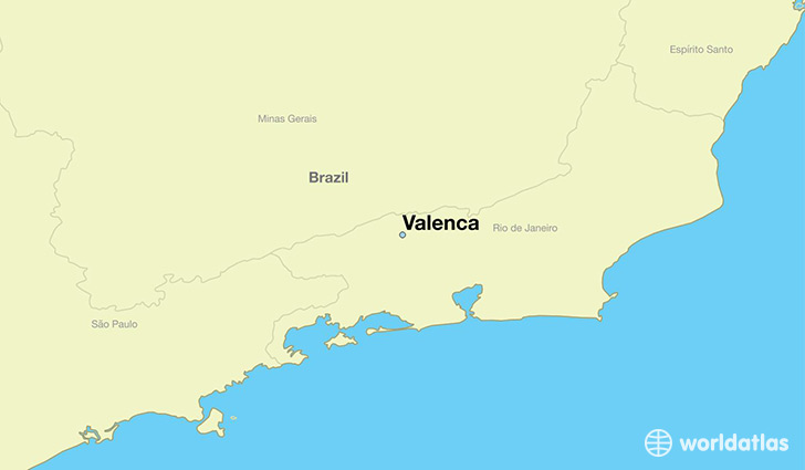 map showing the location of Valenca