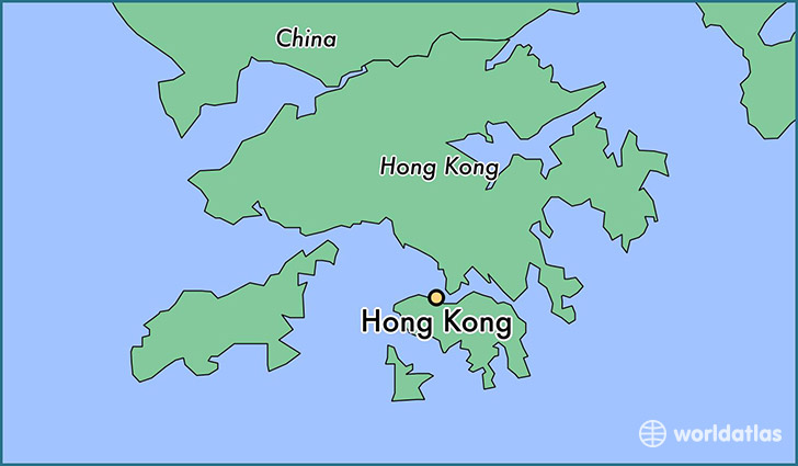 map showing the location of Hong Kong