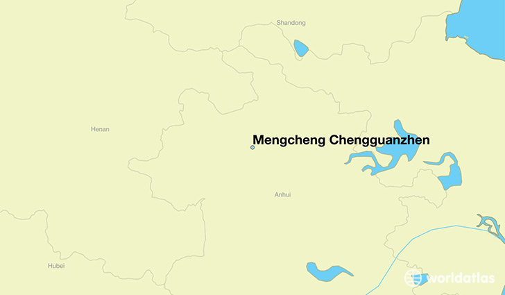 map showing the location of Mengcheng Chengguanzhen