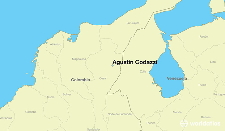 map showing the location of Agustin Codazzi