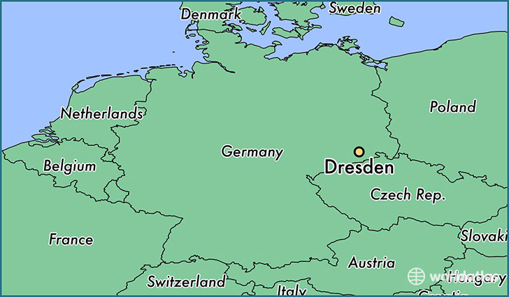 map showing the location of Dresden