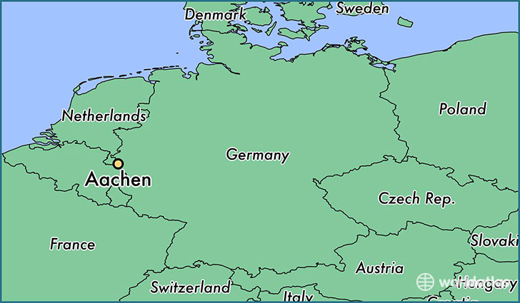 map showing the location of Aachen