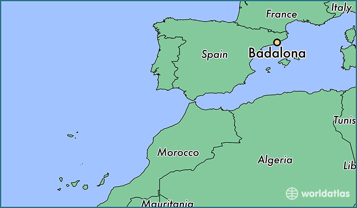 map showing the location of Badalona