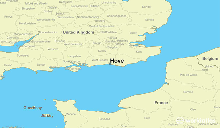 map showing the location of Hove
