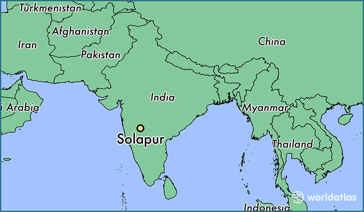 map showing the location of Solapur