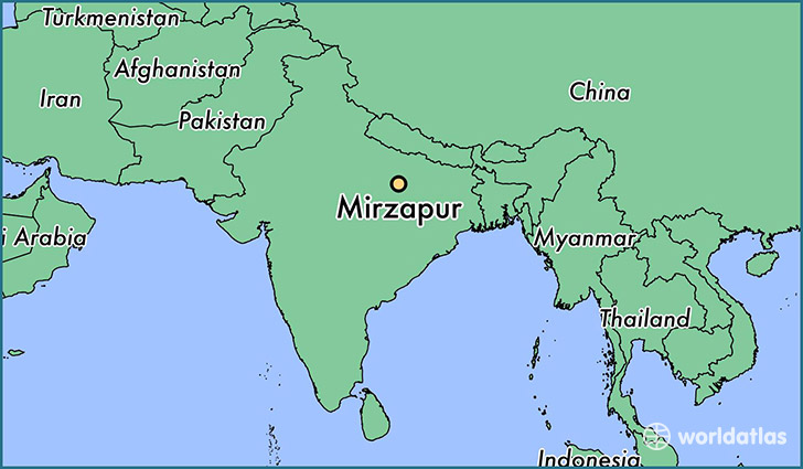 map showing the location of Mirzapur