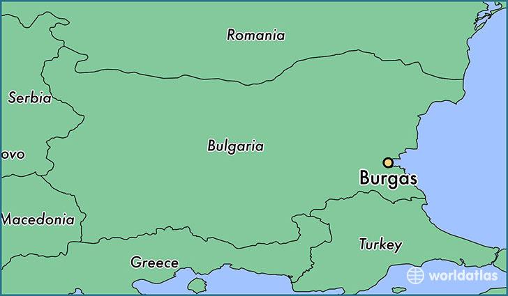 map showing the location of Burgas