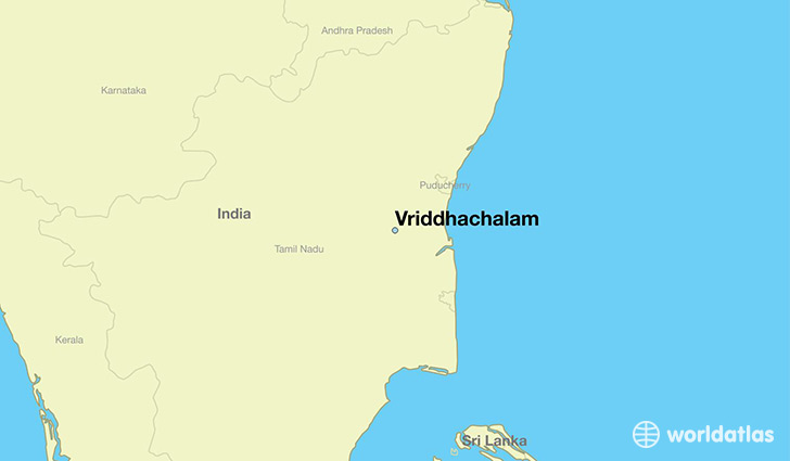 map showing the location of Vriddhachalam