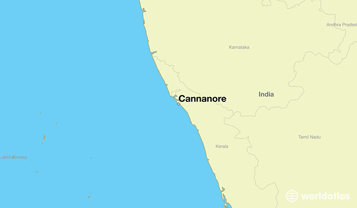 map showing the location of Cannanore