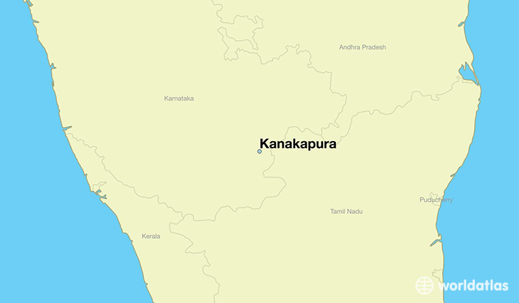 map showing the location of Kanakapura