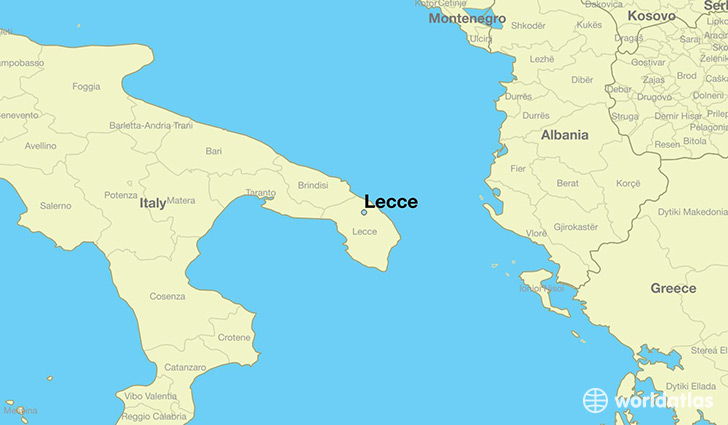 map showing the location of Lecce