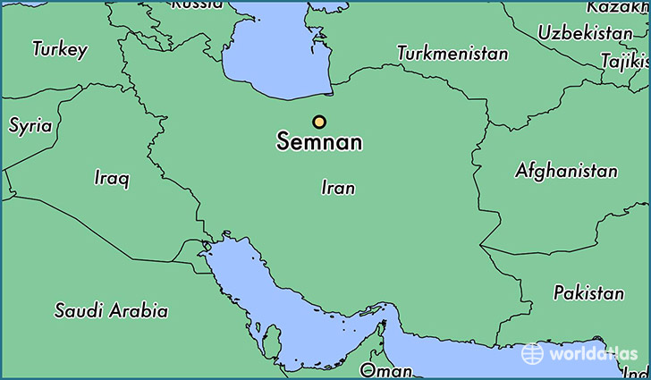 map showing the location of Semnan