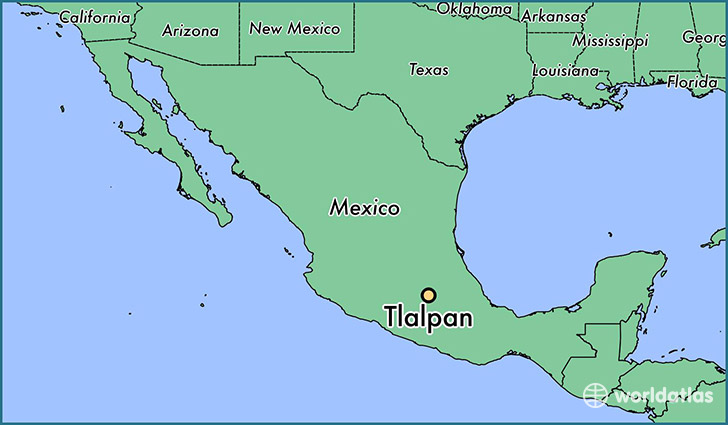 map showing the location of Tlalpan