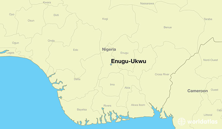 map showing the location of Enugu-Ukwu